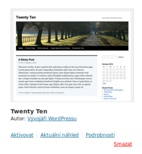 Základní info o šabloně Twenty Ten
